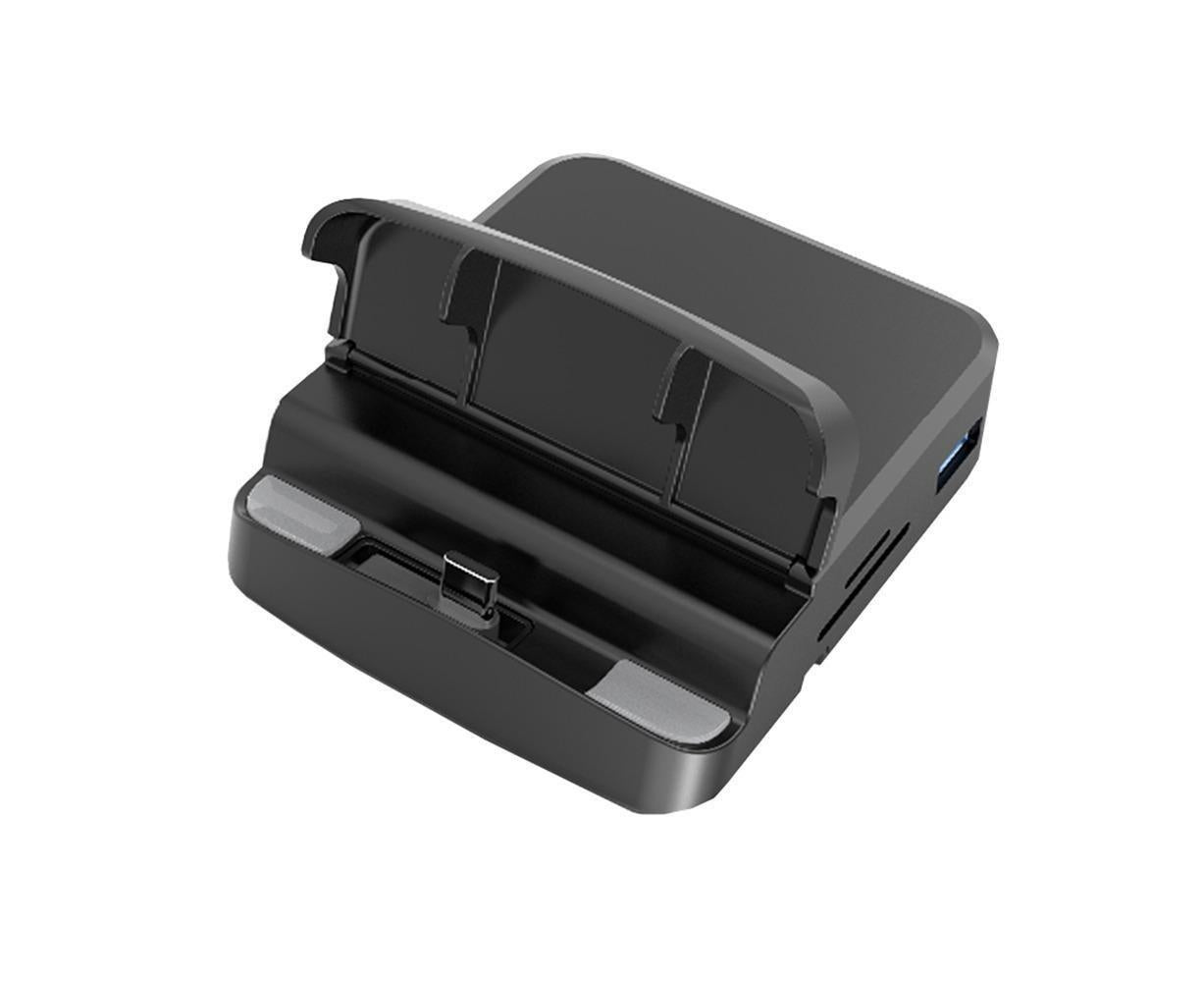 5 in1 Type C to HDMI-compatible Adapter USB 3.0/2.0 TFCard Slot Converter Holder - Black V1263-JX-245