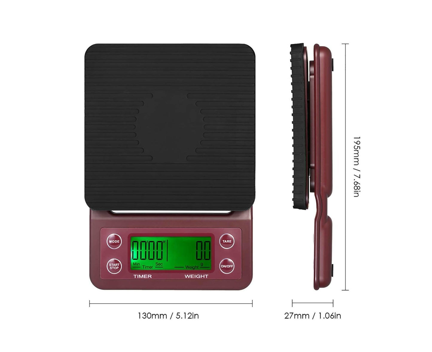 Digital Kitchen Scale Food Scale Coffee Scale with Timer and Tare 3kg/0.1g Accurate Electric Kitchen Scale V1263-JX-2450