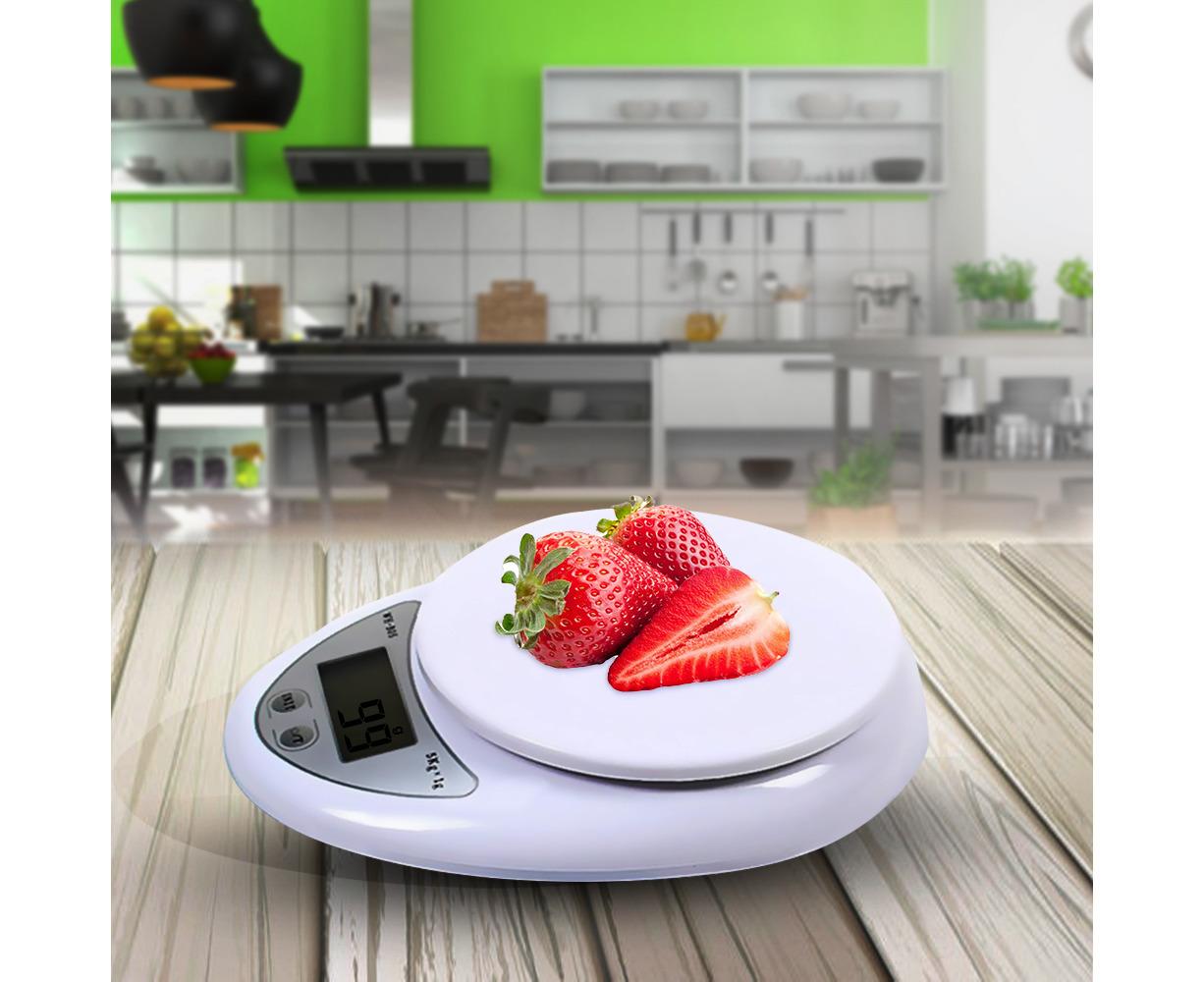 5KG/1g Digital Kitchen Food Scale for Cooking Barking Grams Ounces Pound Kilogram Units Switchable 120s V1263-JX-2453