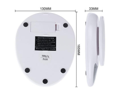 5KG/1g Digital Kitchen Food Scale for Cooking Barking Grams Ounces Pound Kilogram Units Switchable 120s V1263-JX-2453