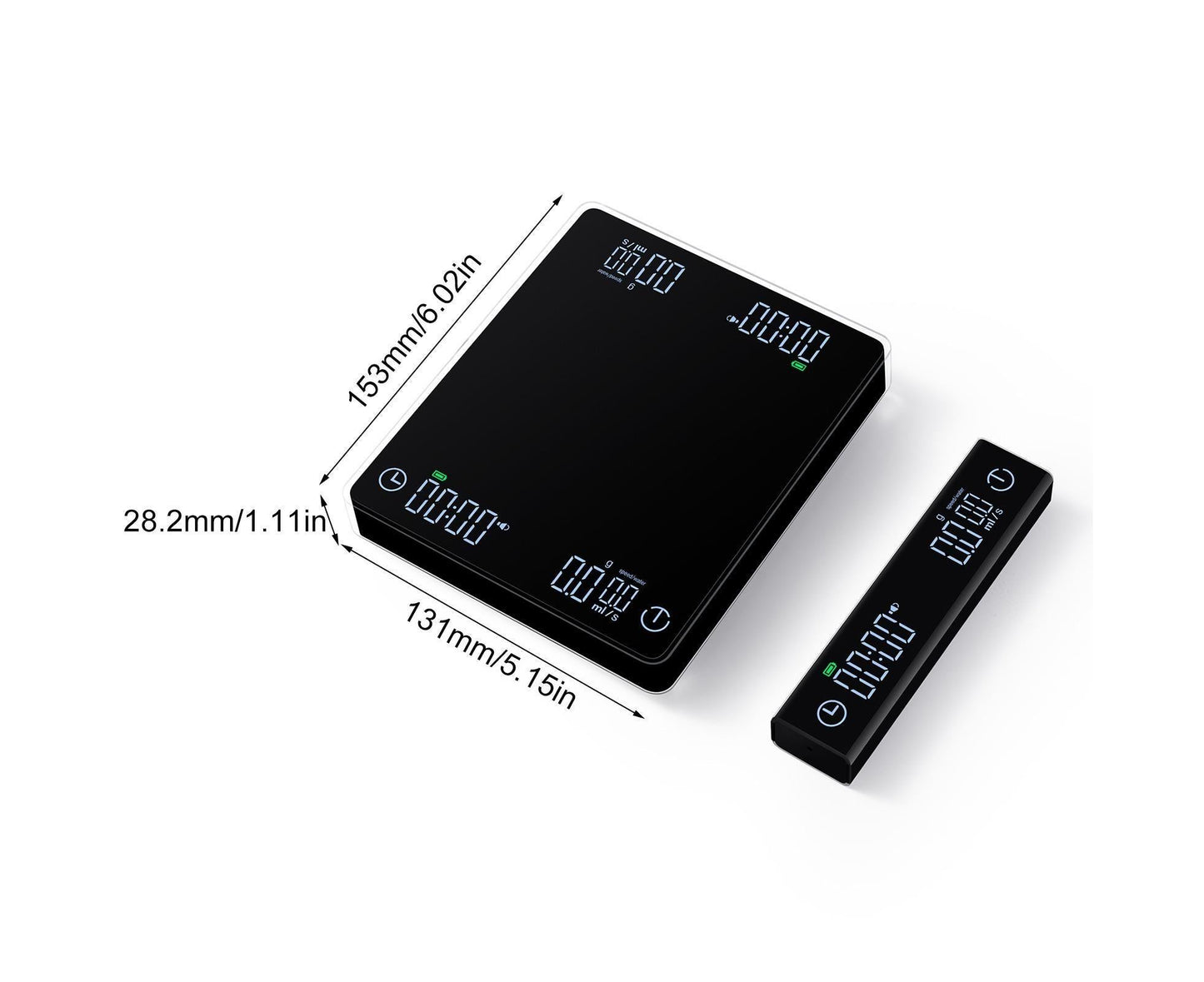 Coffee Scale with Wireless Display 3kg/0.1g High Precision Espresso Scale Rechargeable Digital Kitchen Scale V1263-JX-2456