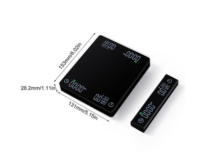 Coffee Scale with Wireless Display 3kg/0.1g High Precision Espresso Scale Rechargeable Digital Kitchen Scale V1263-JX-2456