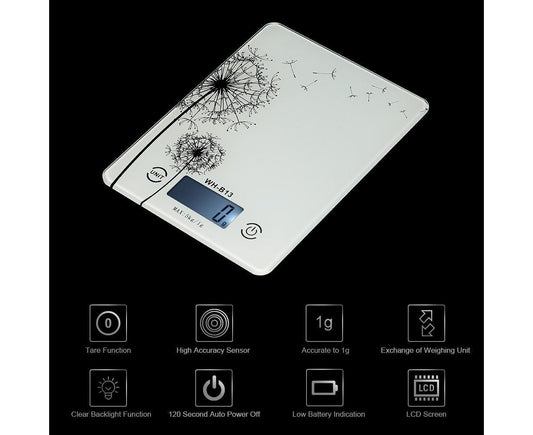 5KG/1G Accurate Touch Screen LCD Backlight Digital Kitchen Food Scale G/LB/OZ Electronic Weight Balance for V1263-JX-2465