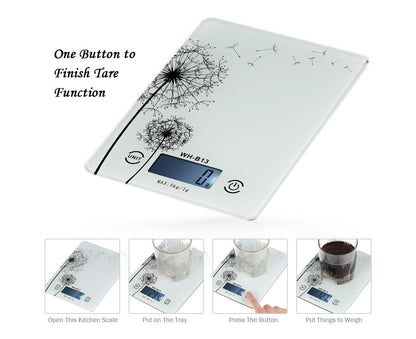 5KG/1G Accurate Touch Screen LCD Backlight Digital Kitchen Food Scale G/LB/OZ Electronic Weight Balance for V1263-JX-2465
