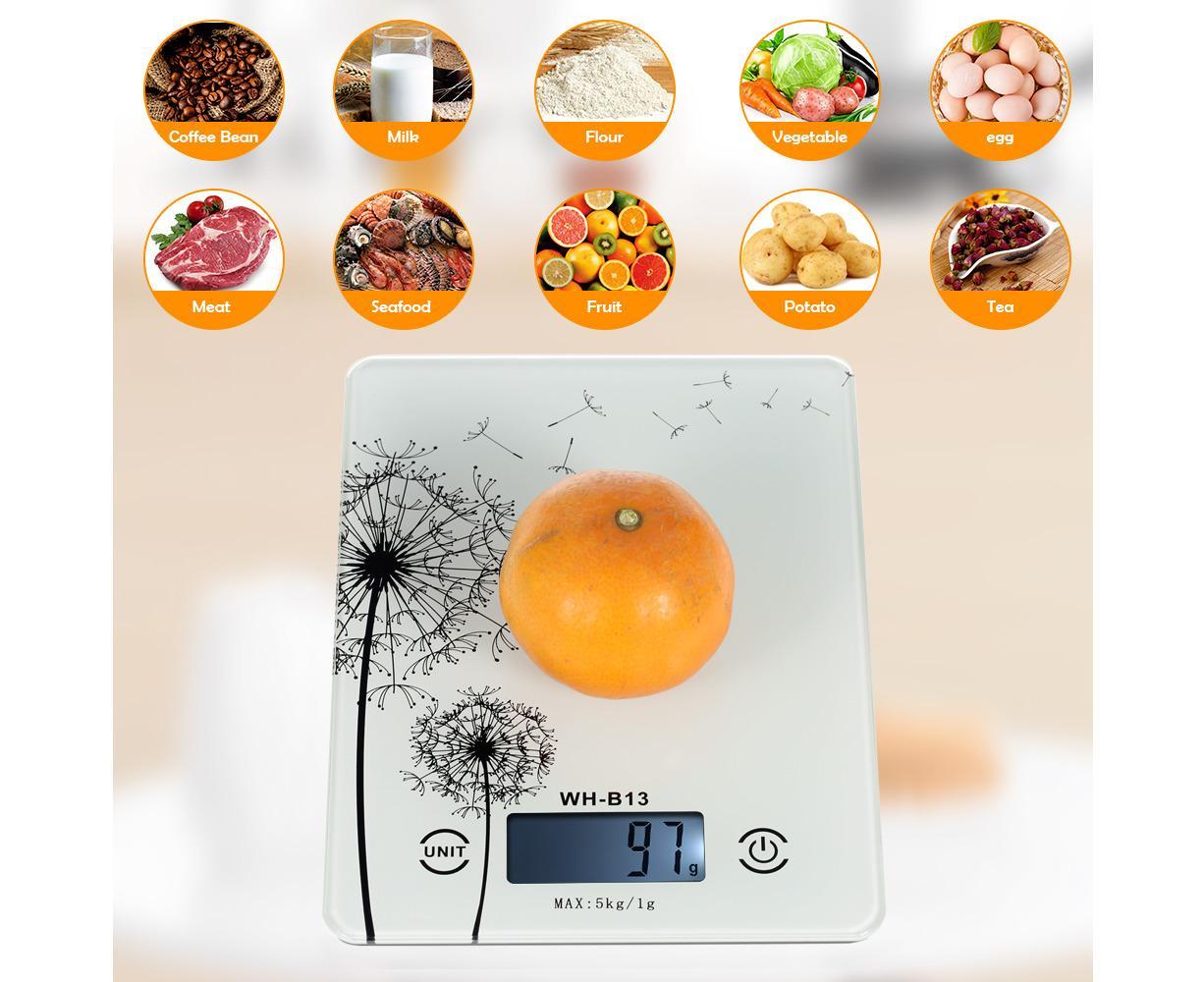 5KG/1G Accurate Touch Screen LCD Backlight Digital Kitchen Food Scale G/LB/OZ Electronic Weight Balance for V1263-JX-2465