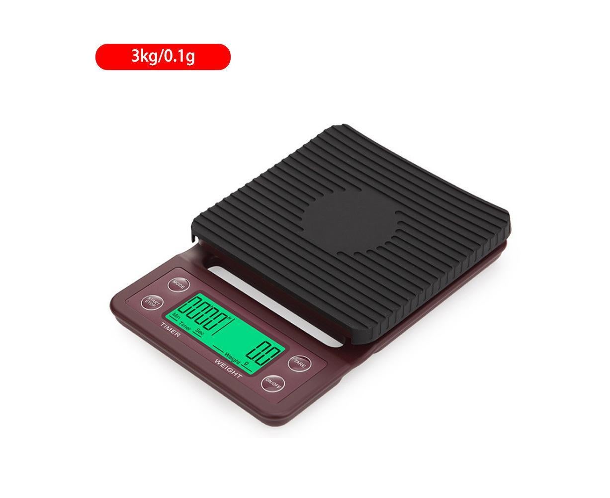 Household hand-brewed coffee scale timing electronic scale kitchen mini chronometer scale Black 3kg0.1g V1263-JX-2473