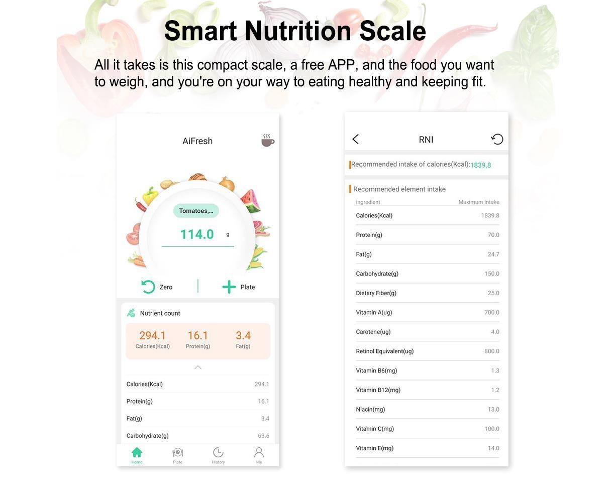 Food Nutrition Scale Food Kitchen Scale BT Digital Kitchen Scale with Nutritional Calculator and Timer V1263-JX-2475