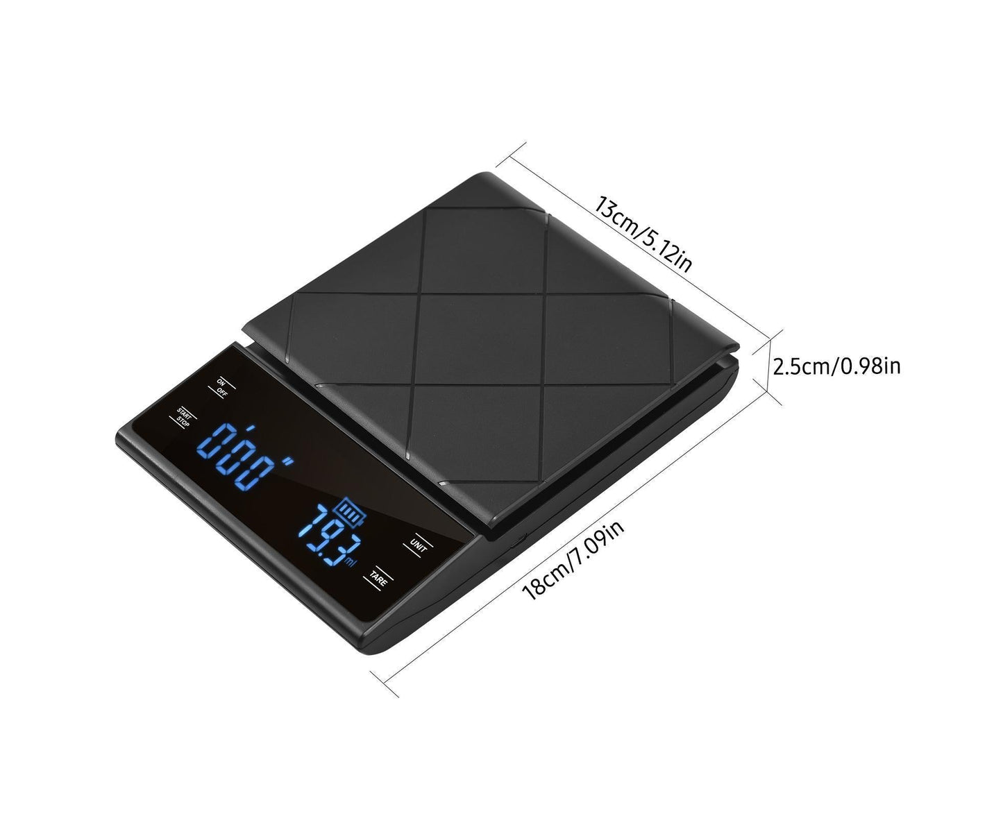 Digital LED Touch Kitchen Scale 3kg/ 0.1g High Precision Time Counting Coffee Brewing Scale Portable V1263-JX-2479