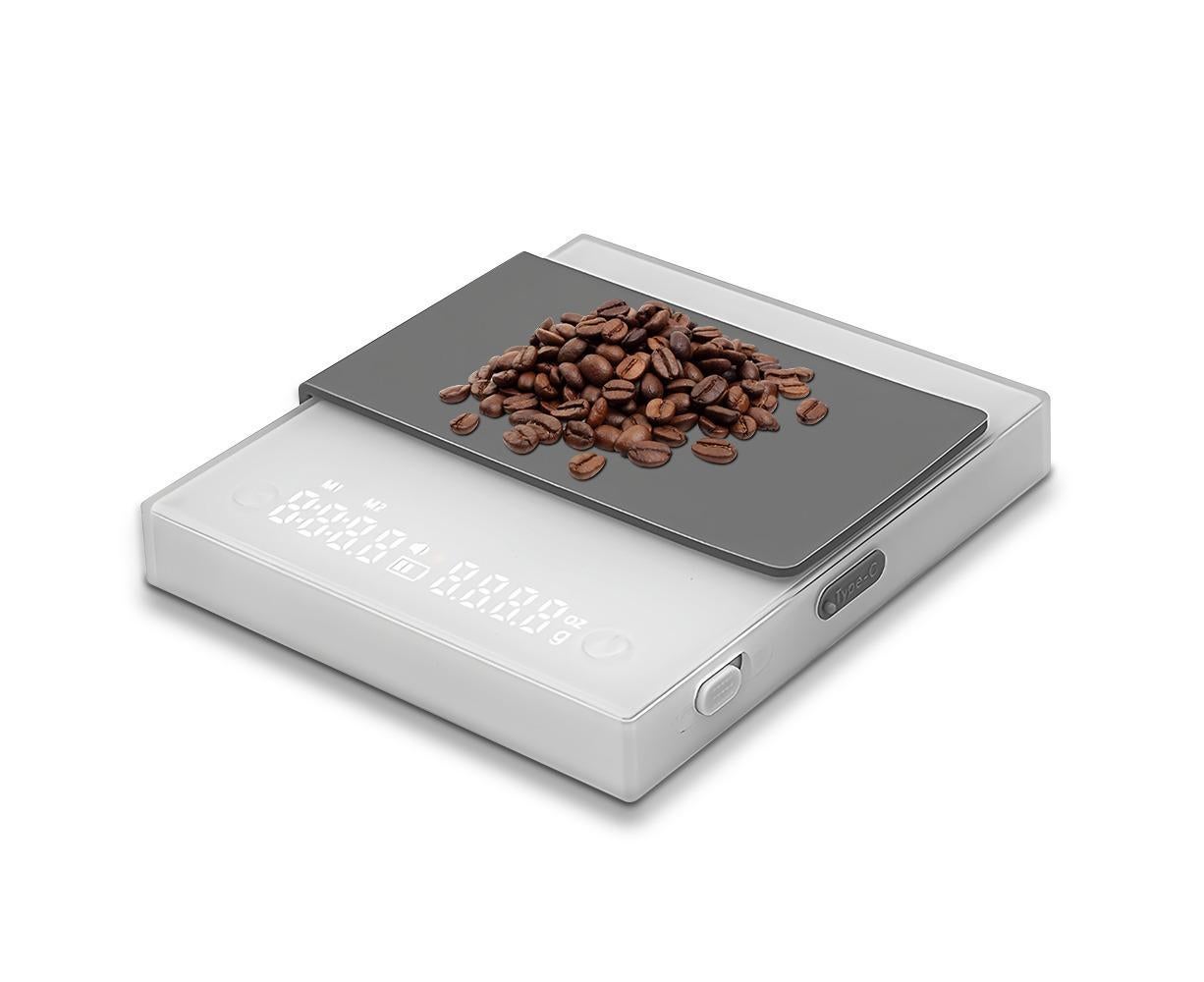 Mini Coffee Scale with Timer, 2kg/0.1g Accurate 3 Modes Type-C Rechargeable Portable Digital Scale for V1263-JX-2480