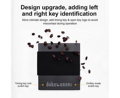 Mini Coffee Scale with Timer, 2kg/0.1g Accurate 3 Modes Type-C Rechargeable Portable Digital Scale for V1263-JX-2480