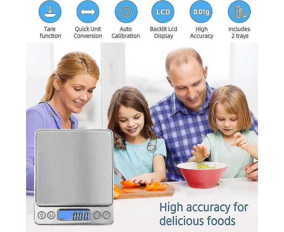 Precision Scale Mini Gram Jewelry Food Scale 500g/01g - Digital Kitchen Scale V1263-JX-2481