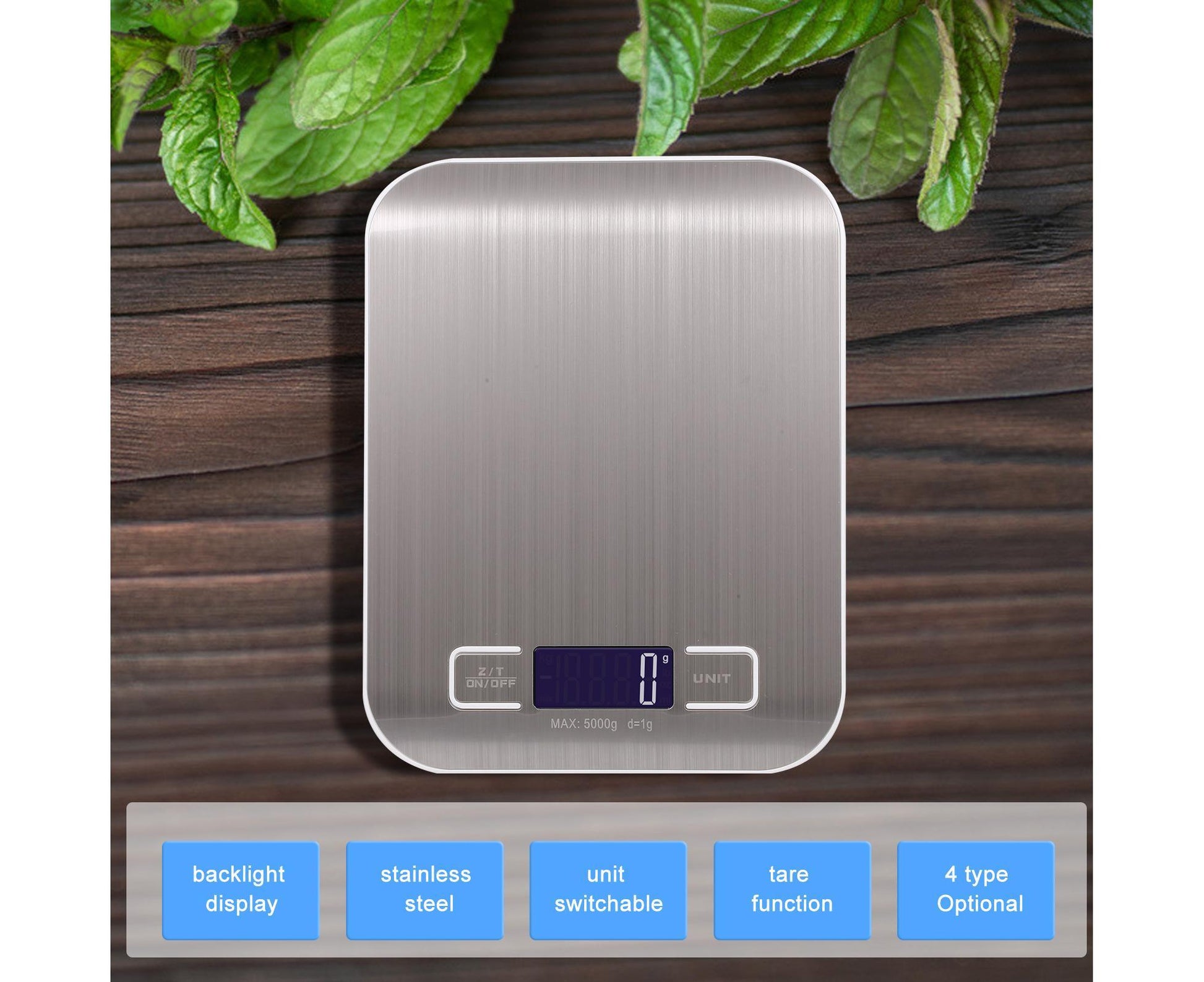Kitchen Scale Digital Food Scale 10KG Measuring Range for Cooking Baking g lb oz ml kg Milk ml Stainless V1263-JX-2483