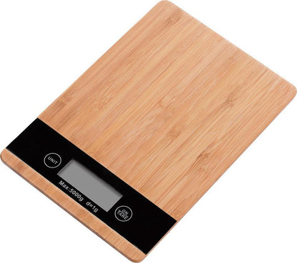 New 5kg food medicine scale baking electronic scale home gram weight scale bamboo panel home kitchen V1263-JX-2486
