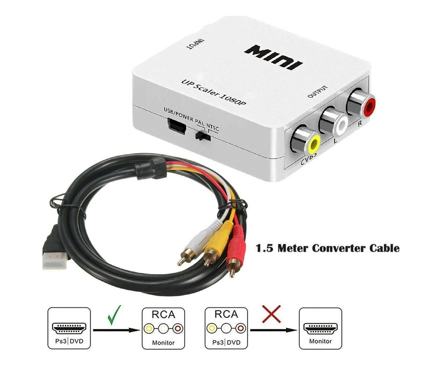 Audio Converter Harmless Environmentally Friendly Lightweight No Power Converter for DVD - White V1263-JX-249