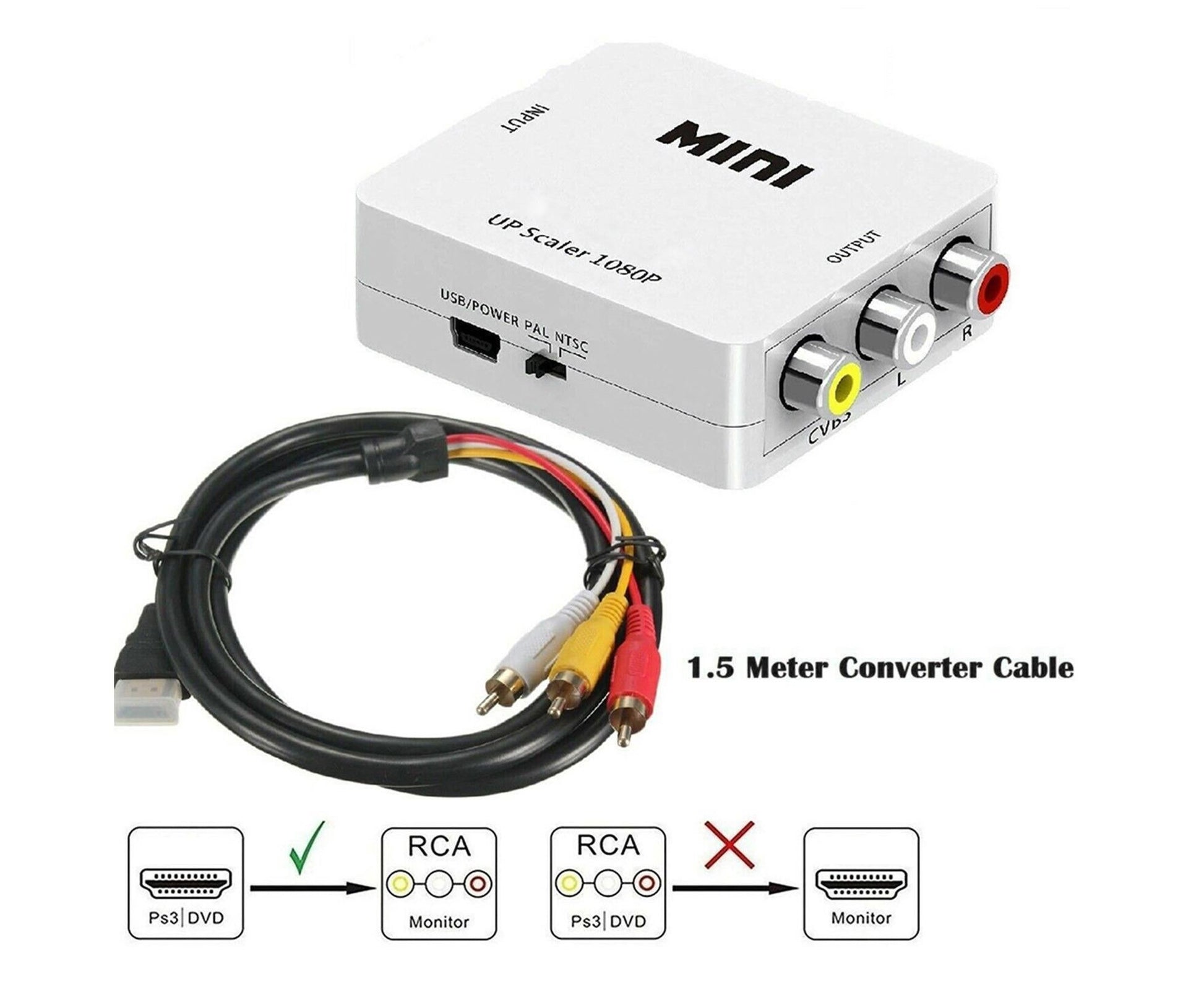 Audio Converter Harmless Environmentally Friendly Lightweight No Power Converter for DVD - White V1263-JX-249