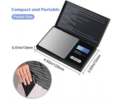 Precision Scale 0.01g, 500g/0.01g, Pocket Scale with LCD Display, Small Jewelry Scale, Kitchen Scale, V1263-JX-2492