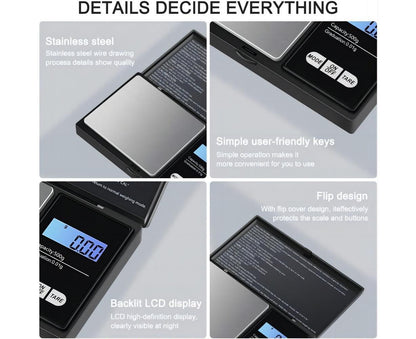 Precision Scale 0.01g, 500g/0.01g, Pocket Scale with LCD Display, Small Jewelry Scale, Kitchen Scale, V1263-JX-2492