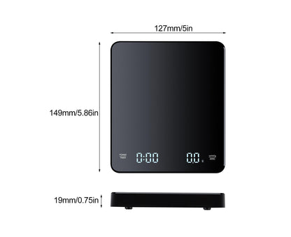 3kg/0.1g Digital Coffee Scale with Timer LED Screen Espresso Scales Rechargeable Electronic Kitchen Scale V1263-JX-2494