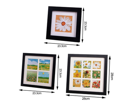 1 Set Painting Frame Not Easily Deformed Sturdy Square 4/9 Grids Picture Display Stands Home Supply - Light V1263-JX-2504