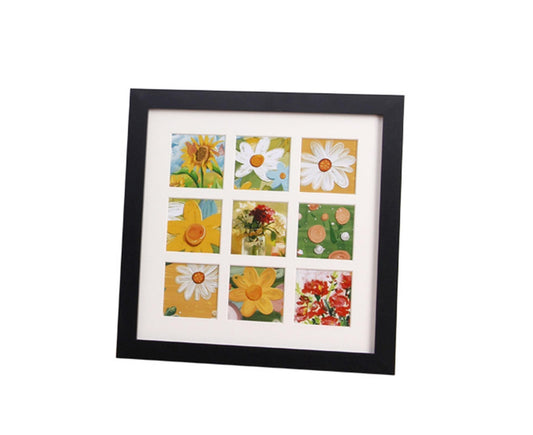 1 Set Painting Frame Not Easily Deformed Sturdy Square 4/9 Grids Picture Display Stands Home Supplylack V1263-JX-2508
