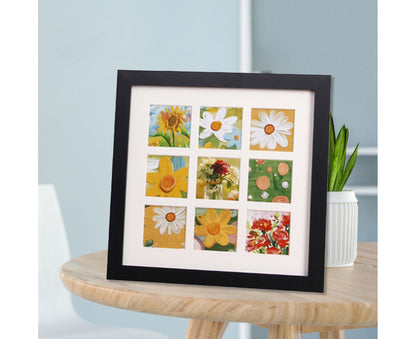 1 Set Painting Frame Not Easily Deformed Sturdy Square 4/9 Grids Picture Display Stands Home Supplylack V1263-JX-2508