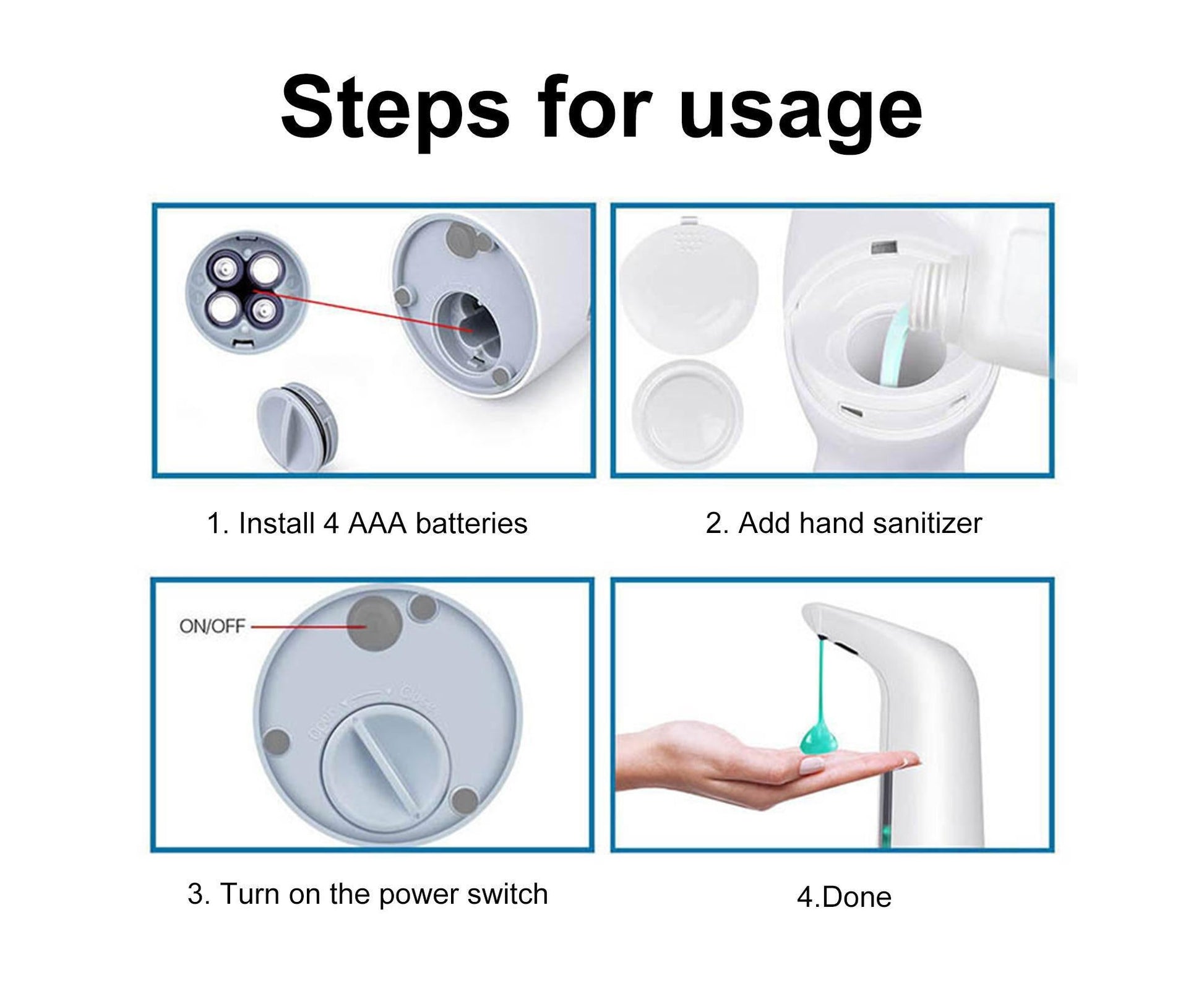 200ml Automatic Sanitizer Dispenser Quick Response Sensitive Hands Free Electric Large Capacity Dispense Soap V1263-JX-2512