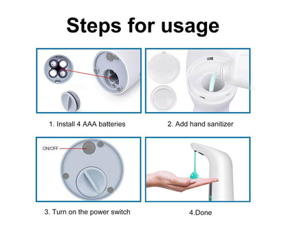 200ml Automatic Sanitizer Dispenser Quick Response Sensitive Hands Free Electric Large Capacity Dispense Soap V1263-JX-2512