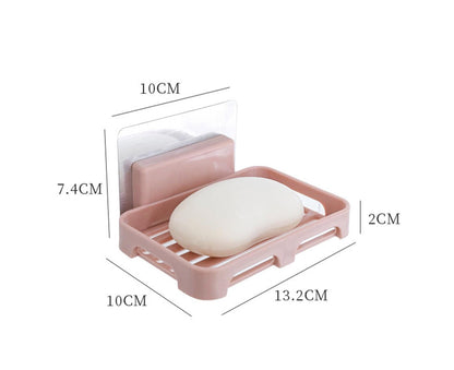 2Pcs/Set Soap Box No Drilling Easy to Install Ventilated Drained Wall Mounted Shower Soap Holder for V1263-JX-2517