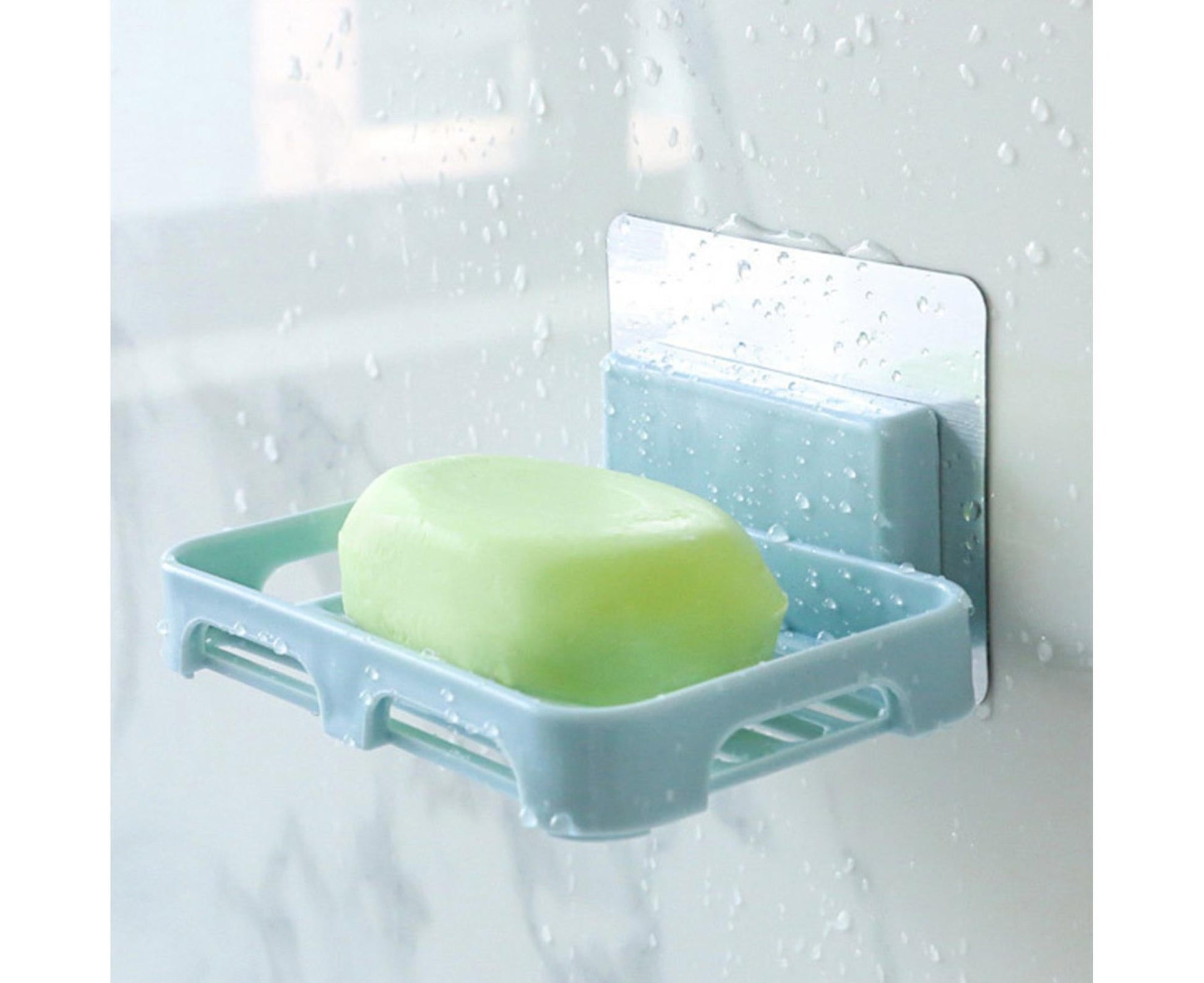 2Pcs/Set Soap Box No Drilling Easy to Install Ventilated Drained Wall Mounted Shower Soap Holder for V1263-JX-2517