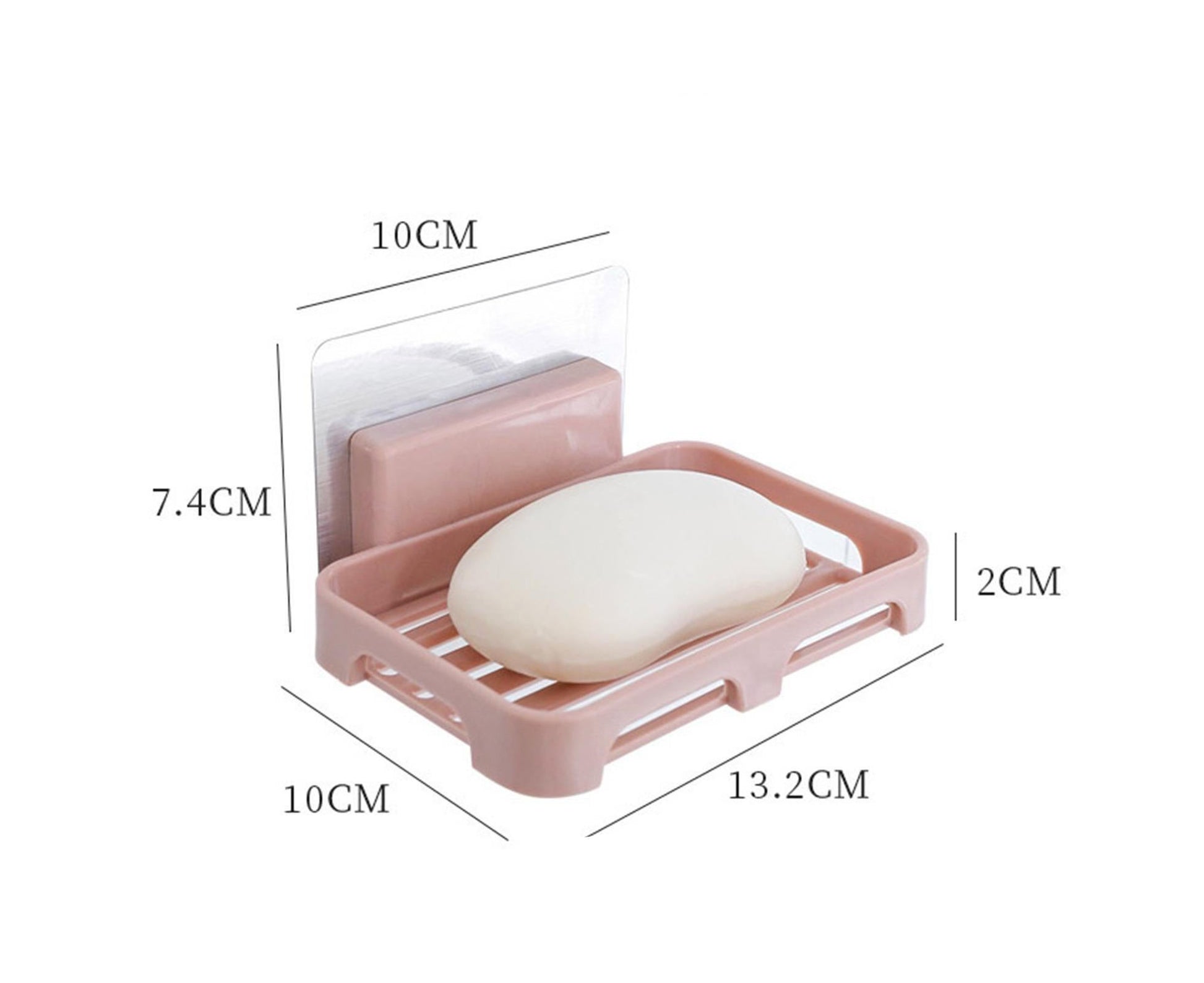 2Pcs/Set Soap Box No Drilling Easy to Install Ventilated Drained Wall Mounted Shower Soap Holder for V1263-JX-2518