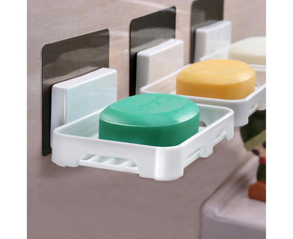 2Pcs/Set Soap Box No Drilling Easy to Install Ventilated Drained Wall Mounted Shower Soap Holder for V1263-JX-2519