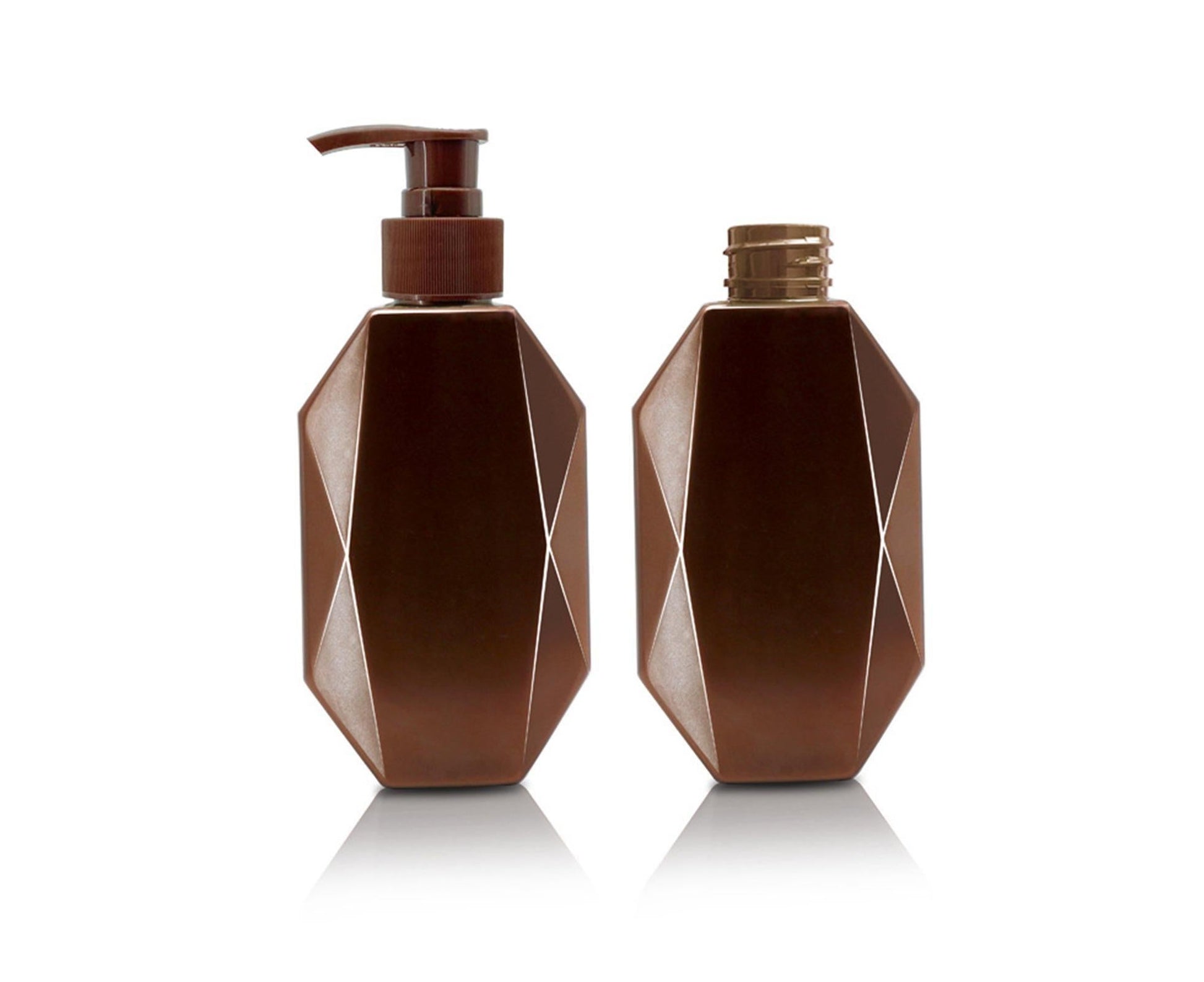 300/500ml Soap Dispenser Refillable Widely Applied PET Irregular Shampoo Pump Bottle for Home-Coffee 300ml V1263-JX-2525