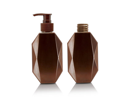 300/500ml Soap Dispenser Refillable Widely Applied PET Irregular Shampoo Pump Bottle for Home-Coffee 300ml V1263-JX-2525