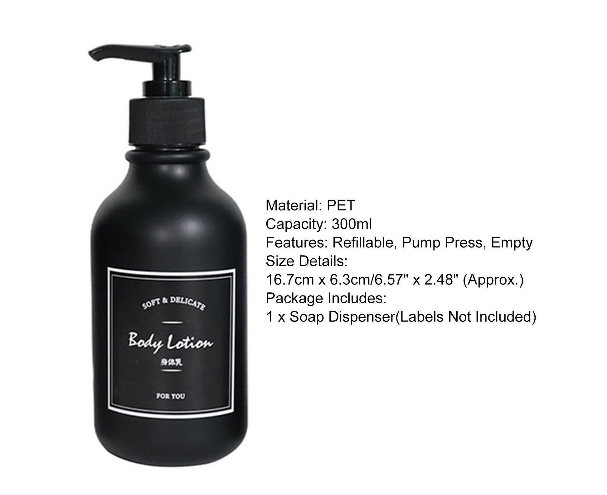 300ml Soap Dispenser Leak-proof Squeezable PET Pump Empty Shower Gel Bottle for Travel V1263-JX-2529