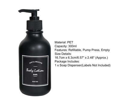 300ml Soap Dispenser Leak-proof Squeezable PET Pump Empty Shower Gel Bottle for Travel V1263-JX-2529