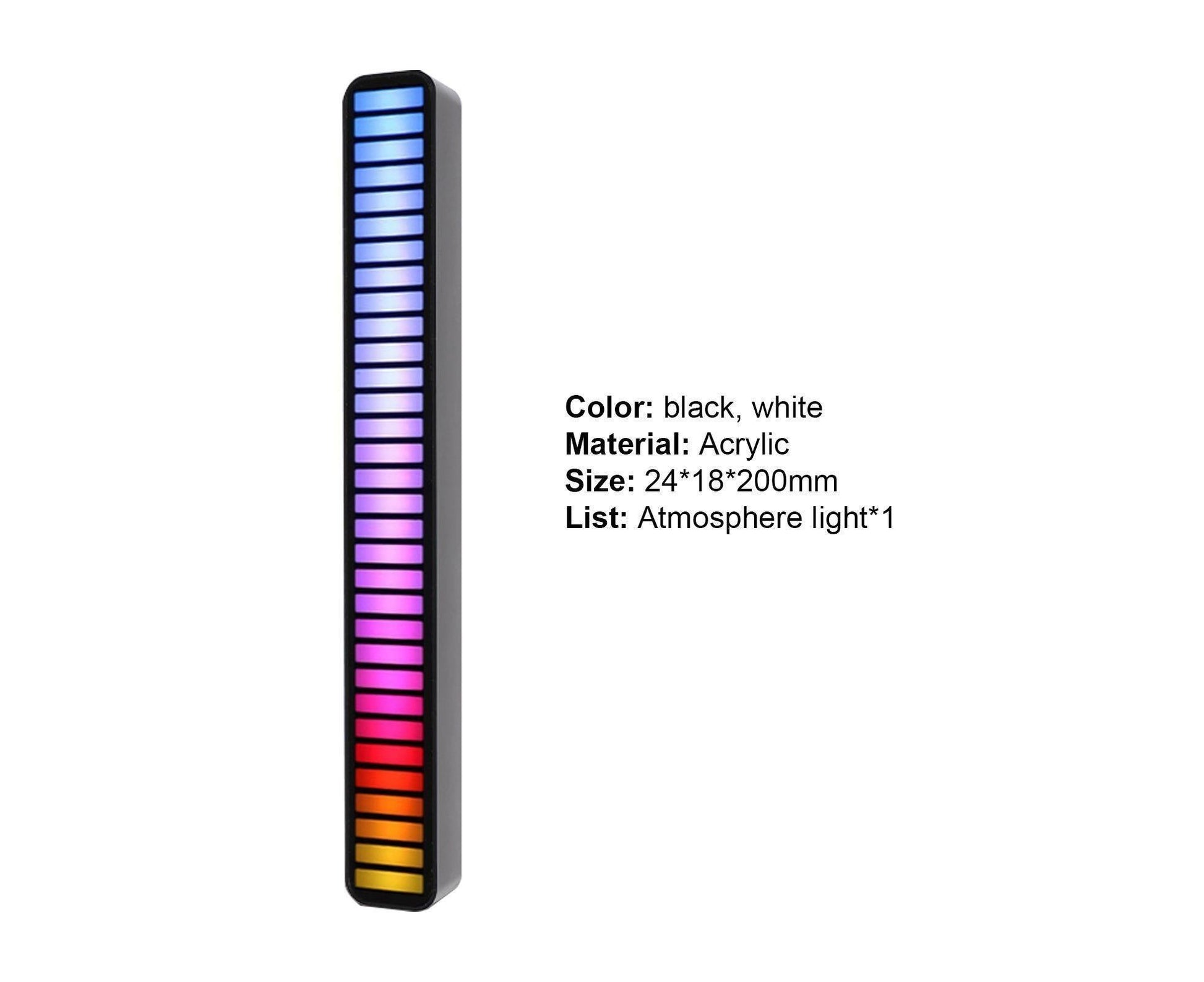 Car LED Light Built-in Microphone Multiple Light Modes Acrylic Wireless Car Ambient LED Light for Home - Black V1263-JX-253