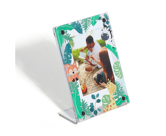 3Inch Photo Frame Cartoon Animal Pattern Desk Acrylic Display Frame Artwork for Family Photos Pressed Flowers V1263-JX-2535