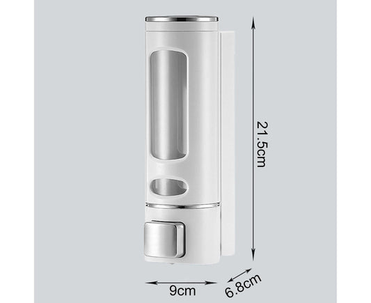 400ml Liquid Soap Dispenser Sturdy Press Type Wall Mounted Hand Wash Soap Dispenser for Bathroom-White V1263-JX-2539