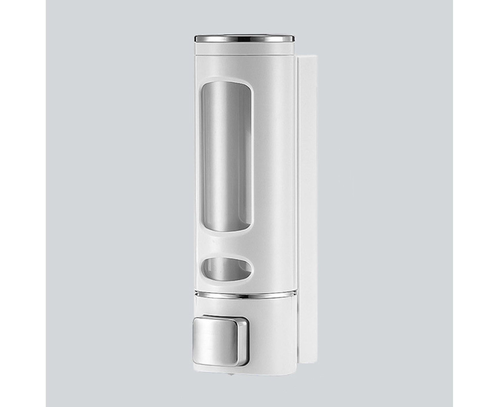 400ml Liquid Soap Dispenser Sturdy Press Type Wall Mounted Hand Wash Soap Dispenser for Bathroom-White V1263-JX-2539