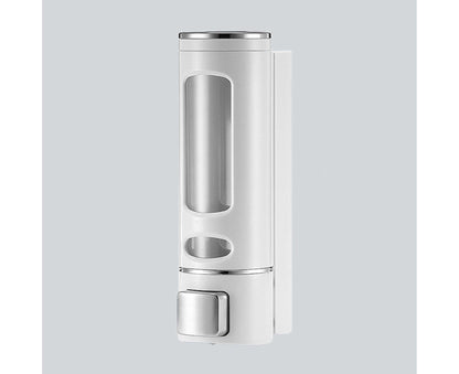 400ml Liquid Soap Dispenser Sturdy Press Type Wall Mounted Hand Wash Soap Dispenser for Bathroom-White V1263-JX-2539