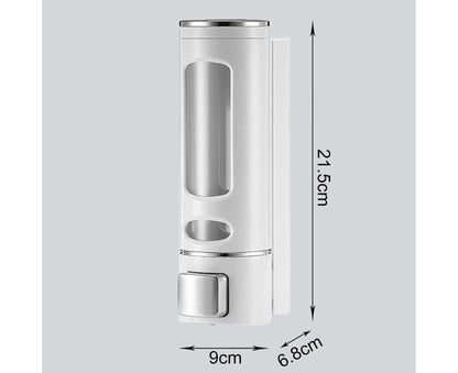 400ml Liquid Soap Dispenser Sturdy Press Type Wall Mounted Hand Wash Soap Dispenser for Bathroom-White V1263-JX-2539