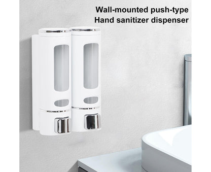400ml Liquid Soap Dispenser Sturdy Press Type Wall Mounted Hand Wash Soap Dispenser for Bathroom-White V1263-JX-2539