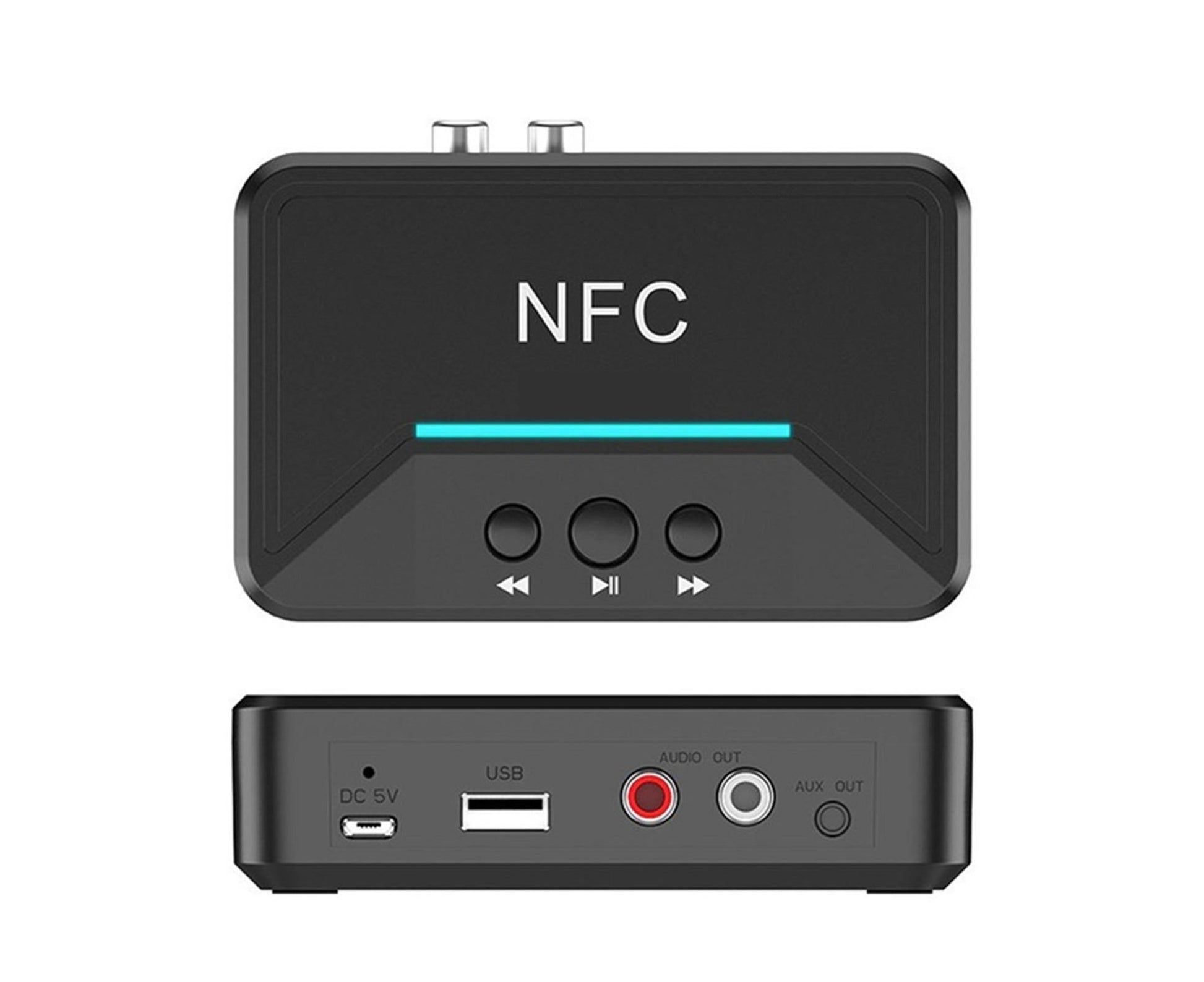 Car Wireless NFC Bluetooth-compatible 5.0 Receiver AV AUX HiFi Stereo Audio Music Adapter - Black V1263-JX-254