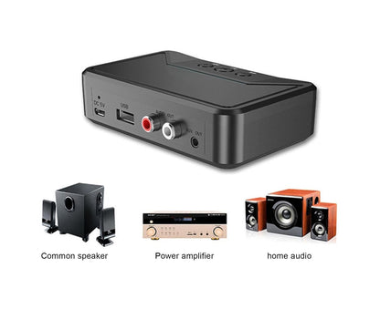 Car Wireless NFC Bluetooth-compatible 5.0 Receiver AV AUX HiFi Stereo Audio Music Adapter - Black V1263-JX-254
