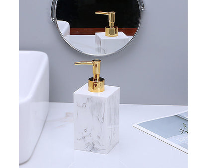 500ml Empty Hand Sanitizer Bottle Refillable Versatile Resin Marbling Press Lotion Dispenser for Bathroom V1263-JX-2540