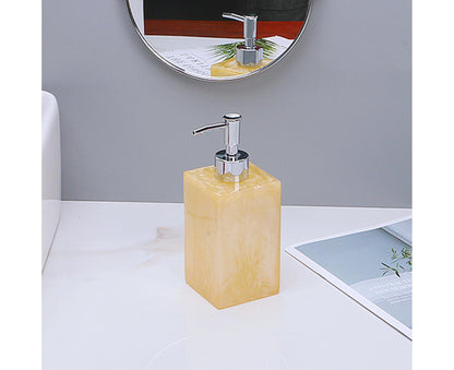 500ml Empty Hand Sanitizer Bottle Refillable Versatile Resin Marbling Press Lotion Dispenser for Bathroom V1263-JX-2542