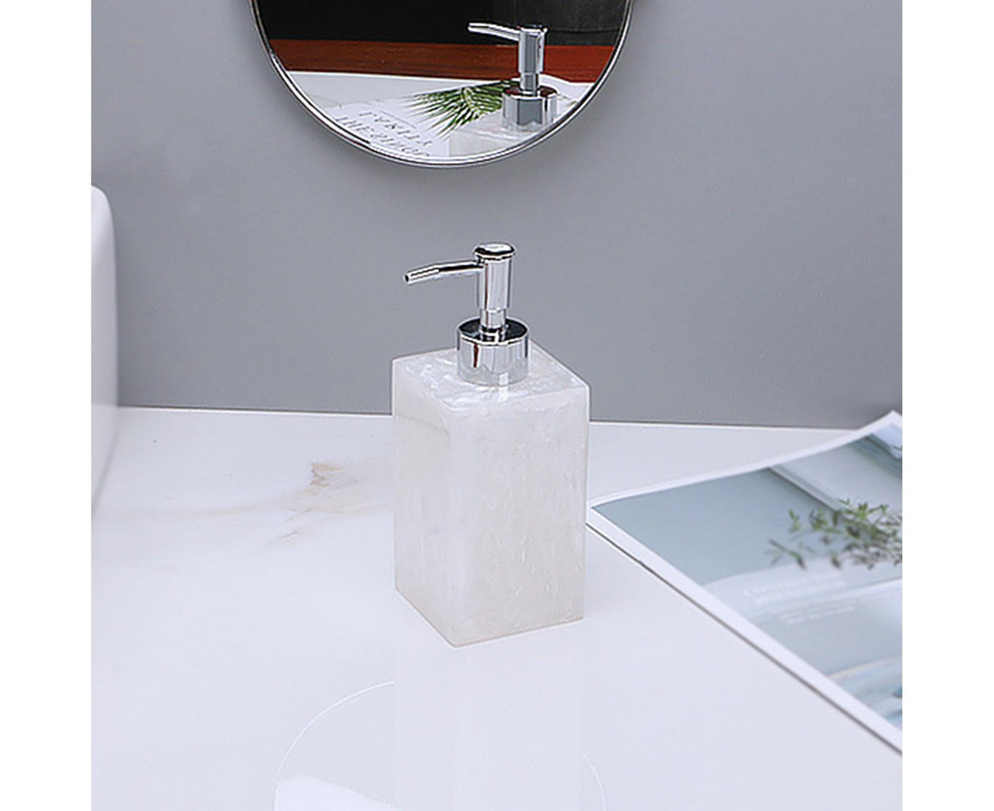 500ml Empty Hand Sanitizer Bottle Refillable Versatile Resin Marbling Press Lotion Dispenser for Bathroom V1263-JX-2543