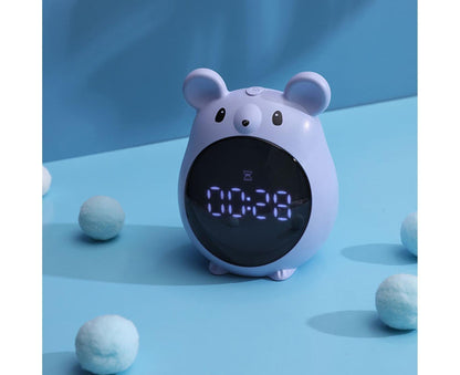Alarm Clock Cartoon Large Screen Mouse Shape Rechargeable Time for Home - Blue V1263-JX-255