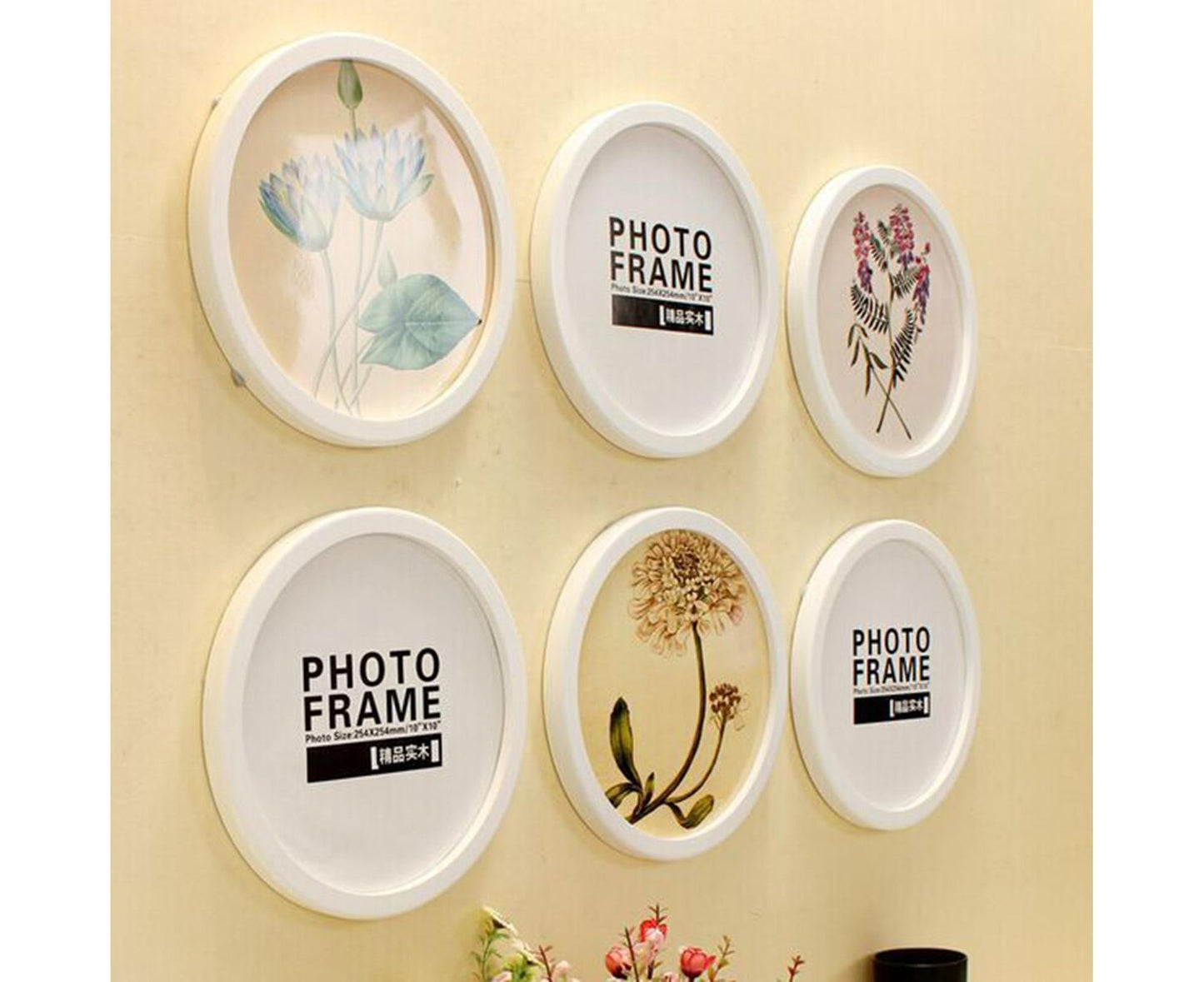 6inch Photo Frame Smooth Surface Fine Workmanship Round Wall Mounted Picture Storage Holder Home Supply - V1263-JX-2550