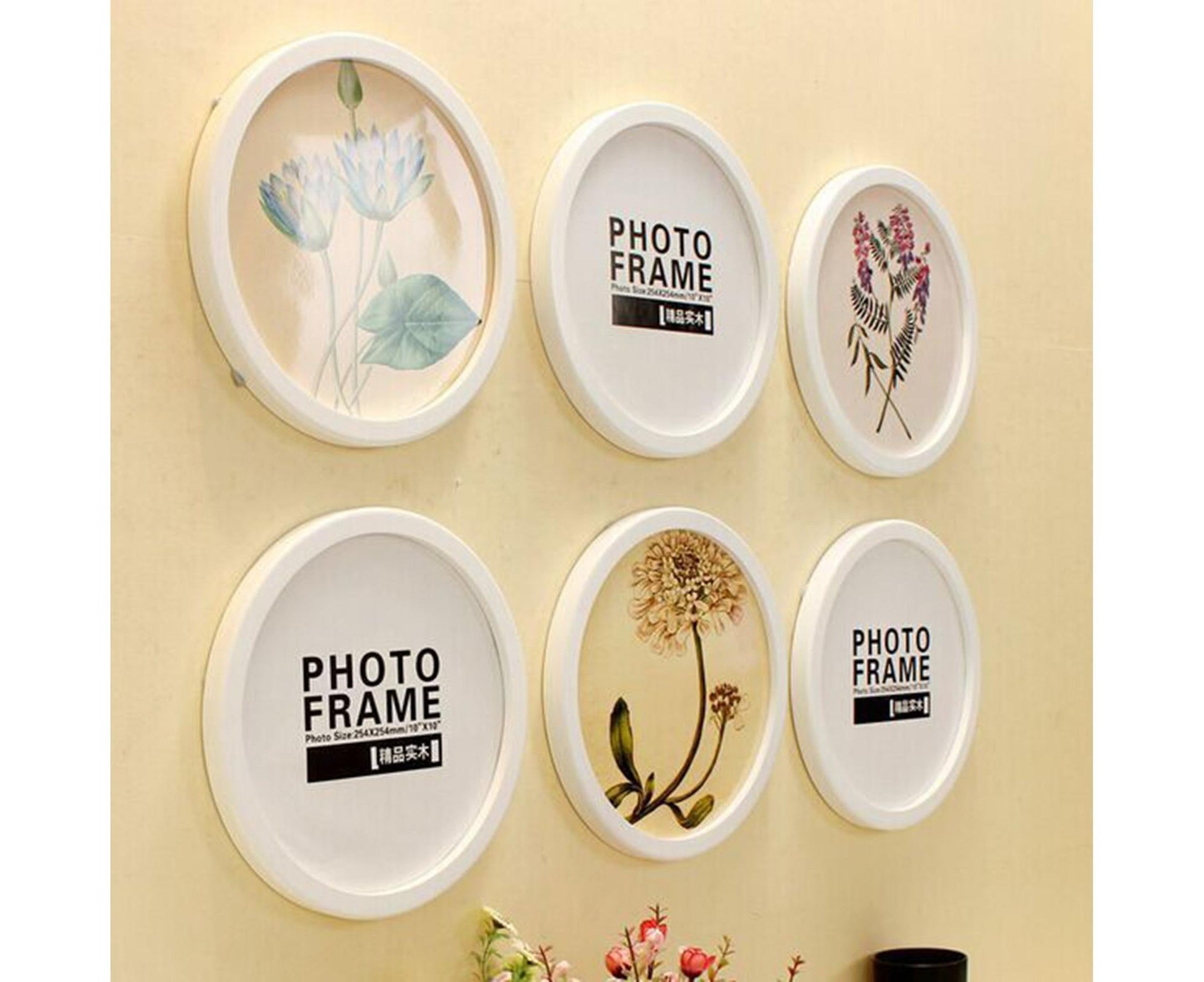 6inch Photo Frame Smooth Surface Fine Workmanship Round Wall Mounted Picture Storage Holder Home Supply - V1263-JX-2550